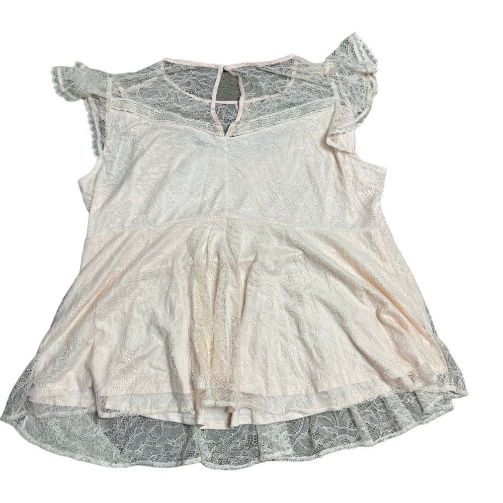Torrid Women's Plus Size 3x Lace Peplum Blush Sleeveless Top NWT - Picture 8 of 8